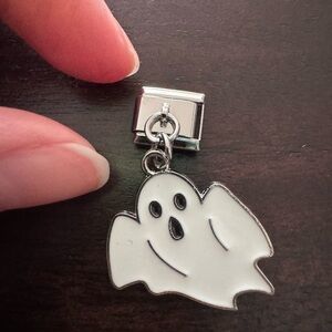 White dangle Ghost Italian charm